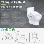 Bồn cầu thông minh CAESAR C1375F TAF400H (CD1375) nắp rửa điện tử - Ảnh 4