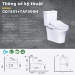Bồn cầu thông minh CAESAR CD1341 TAF400H nắp rửa điện tử - Ảnh 3