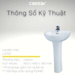 Chậu lavabo treo tường CAESAR L2150 P2445 chân dài - Ảnh 3