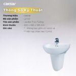 Chậu lavabo treo tường Caesar L2150 P2443 chân lửng - Ảnh 4