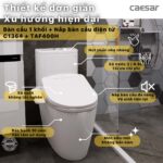 Bồn cầu thông minh CAESAR C1364F TAF400H (CD1364) nắp rửa điện tử - Ảnh 2
