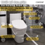 Bồn cầu thông minh CAESAR C1375F TAF400H (CD1375) nắp rửa điện tử - Ảnh 2