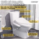 Bồn cầu thông minh CAESAR CD1320 TAF400H nắp rửa điện tử - Ảnh 2