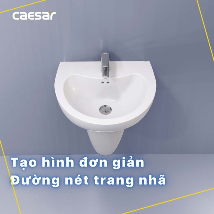 Chậu lavabo treo tường Caesar L2150 P2443 chân lửng - Ảnh 8