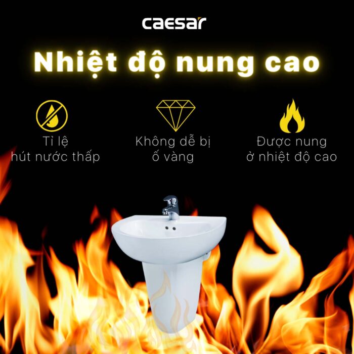 Chậu lavabo treo tường Caesar L2150 P2443 chân lửng - Ảnh 11