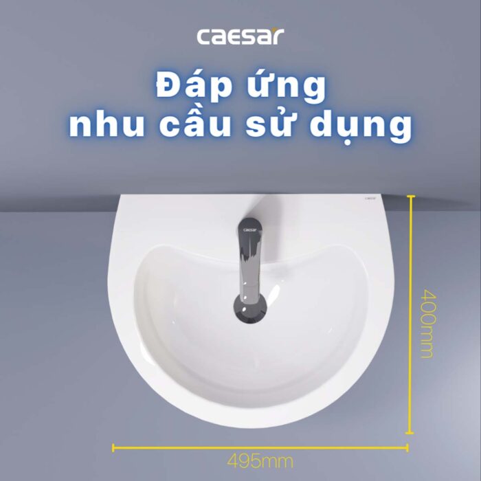 Chậu lavabo treo tường Caesar L2150 P2443 chân lửng - Ảnh 12