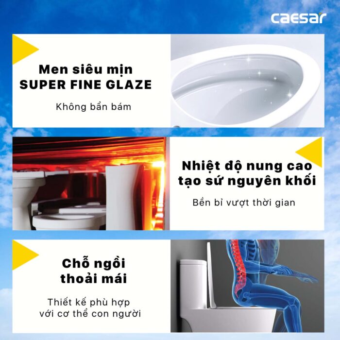 Bồn cầu thông minh CAESAR C1364F TAF400H (CD1364) nắp rửa điện tử - Ảnh 8