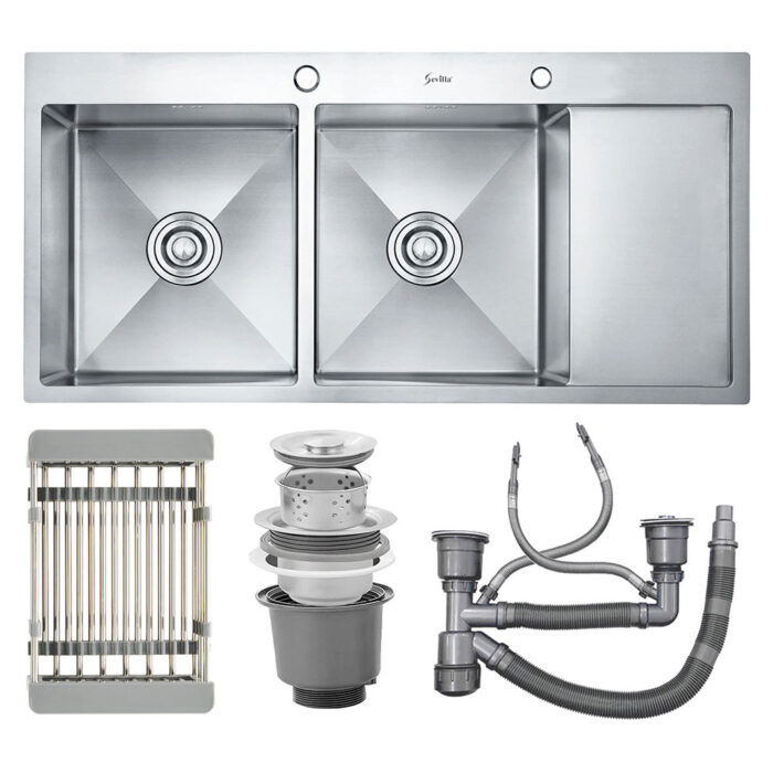 Chậu rửa bát inox Sevilla SV-10045 dương bàn 2 hố 1 bàn - Ảnh 3