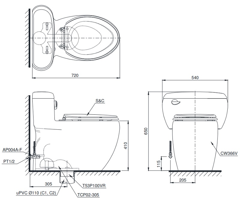 TOTO MS366W4 - Bồn cầu thông minh nắp rửa điện tử TCF4731A 1 Bồn cầu điện tử TOTO MS366W4 - Bàn cầu nắp tự động đóng mở - Tuấn Đức