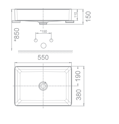 Chậu lavabo đặt nửa bàn American Stadard WP-F412