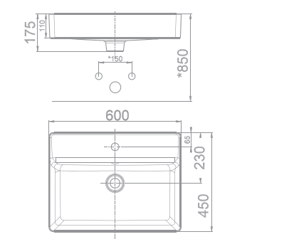 Chậu lavabo đặt nửa bàn American Stadard WP-F420