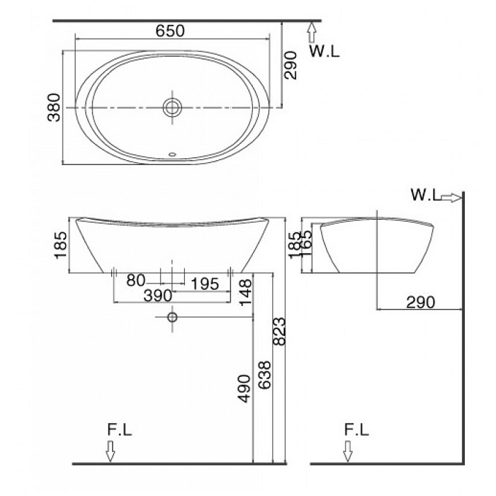 Chậu rửa Inax đặt bàn L-465V - Topto.vn