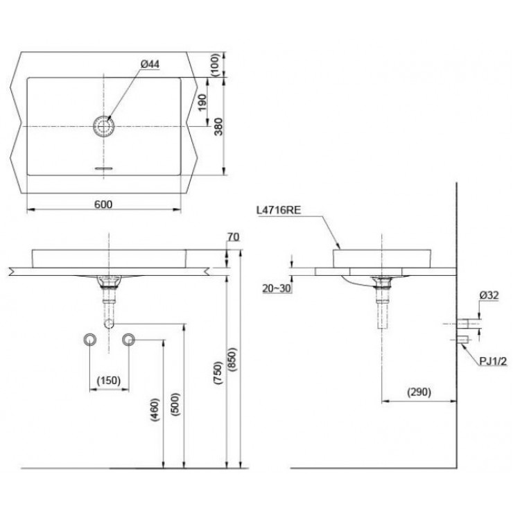 TOTO LT4716MTG17 - Chậu lavabo đặt bàn