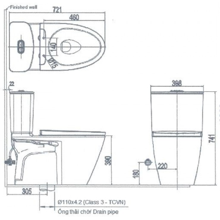 INAX AC-602 CW-H17VN - Bồn cầu thông minh nắp rửa điện tử