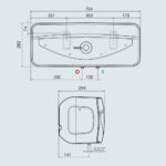 Bản vẽ kỹ thuật Bình nóng lạnh ARISTON BLU 20 SLIM 20L lít ngang gián tiếp 2.5FE 2500W