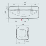 Bản vẽ kỹ thuật Bình nóng lạnh ARISTON VITALY 20 SLIM 20L lít ngang gián tiếp 2.5FE 2500W