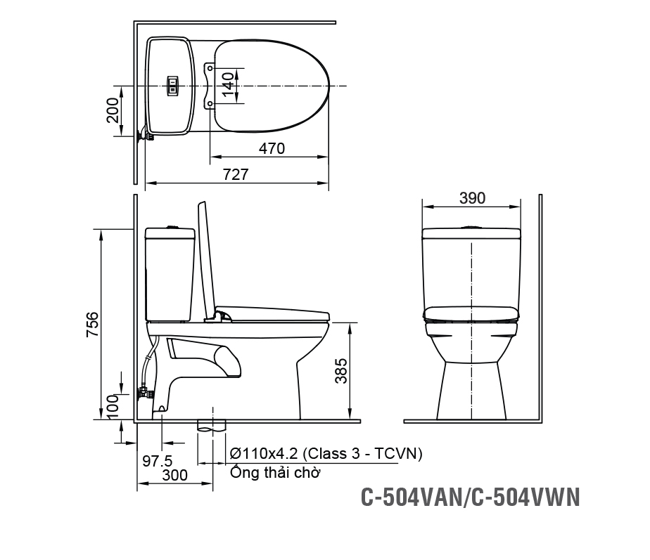 INAX AC-504A CW-S32VN - Bồn cầu thông minh nắp rửa cơ 1 INAX AC-504A CW-S32VN - Bồn cầu thông minh nắp rửa cơ