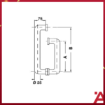 Tay kéo cửa kính phòng tắm HAFELE 499.68.040 - Ảnh 2