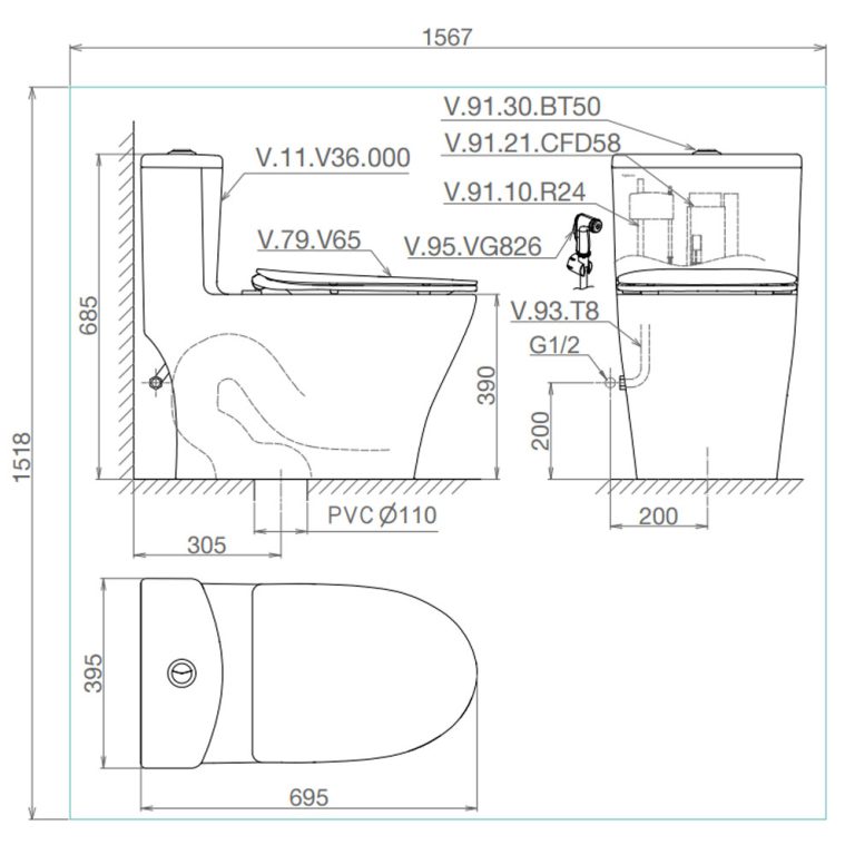Bản-vẽ-kĩ-thuật-Bồn-cầu-1-khối-VIGLACERA-V36-nắp-êm