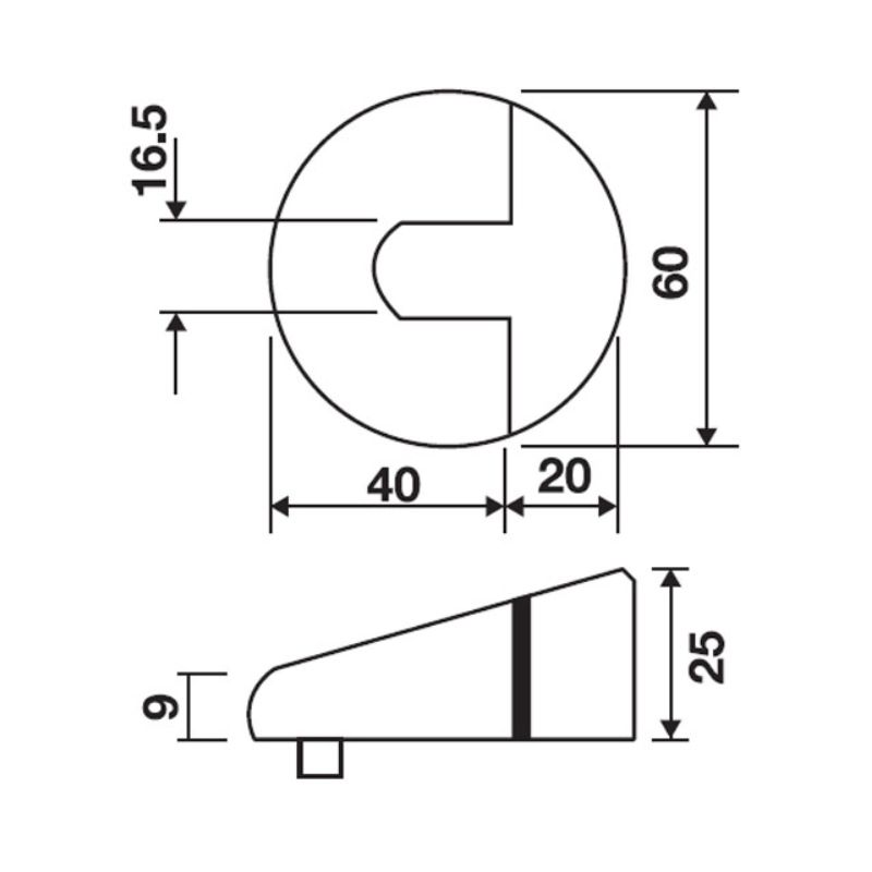 Bản vẽ kích thước Chặn cửa HAFELE 489.70.260