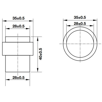 Bản vẽ kích thước Chặn cửa HAFELE 937.56.403