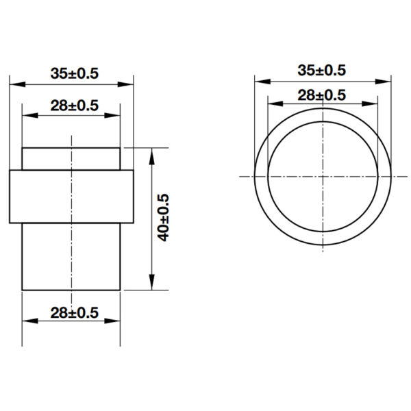 Bản vẽ kích thước Chặn cửa HAFELE 937.56.403