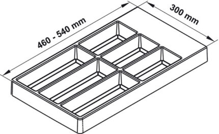 Bản vẽ kích thước Khay thìa dĩa HAFELE seperado 556.70.040