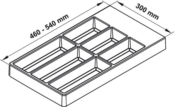 Bản vẽ kích thước Khay thìa dĩa HAFELE seperado 556.70.040