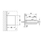 Bản vẽ kích thước Nẹp kính phòng tắm HAFELE 499-05-816 499-05-817 90 độ
