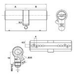 Ruột khóa cửa HAFELE 489.56.000 489.56.002 489.56.001 325mm 355mm - Ảnh 2