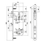 Bản vẽ kích thước Ruột khóa cửa HAFELE 48910.562 489.10.563