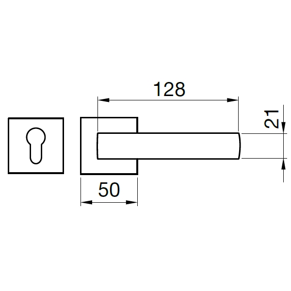 Bản vẽ kích thước Tay nắm cửa HAFELE TECHNA 901.79.874 901.79.714