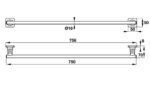 Bản vẽ kích thước Thanh vắt khăn HAFELE 580.41.411