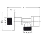 Bản vẽ kích thước Van khóa T chia nước HAFELE 495.61.250