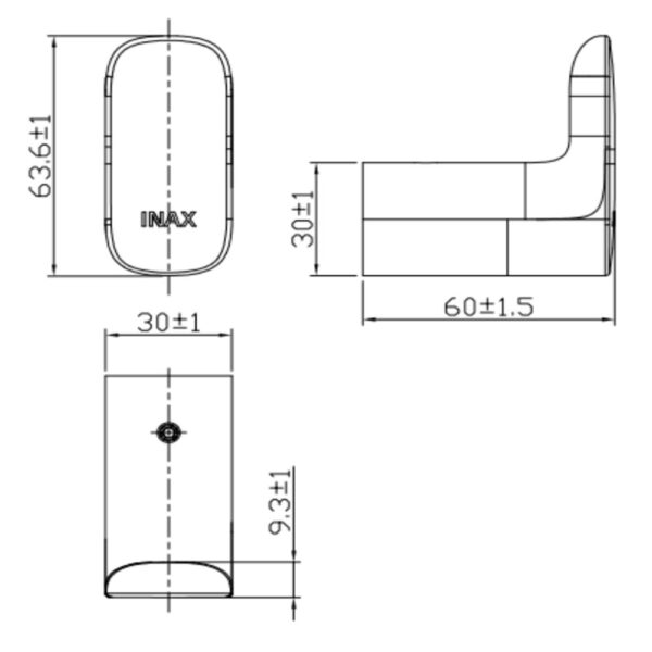 Bản vẽ kỹ thuật Móc áo INAX KFS-941V