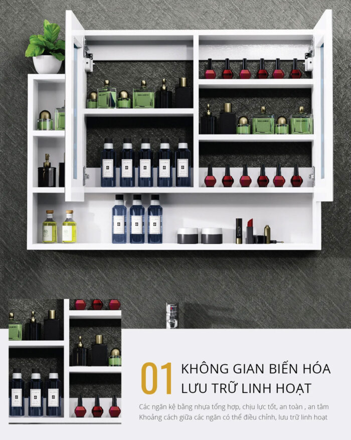 Tủ gương CAESAR EM01100V treo tường - Ảnh 8