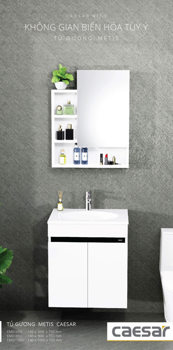 Tủ gương CAESAR EM0160V treo tường - Ảnh 4