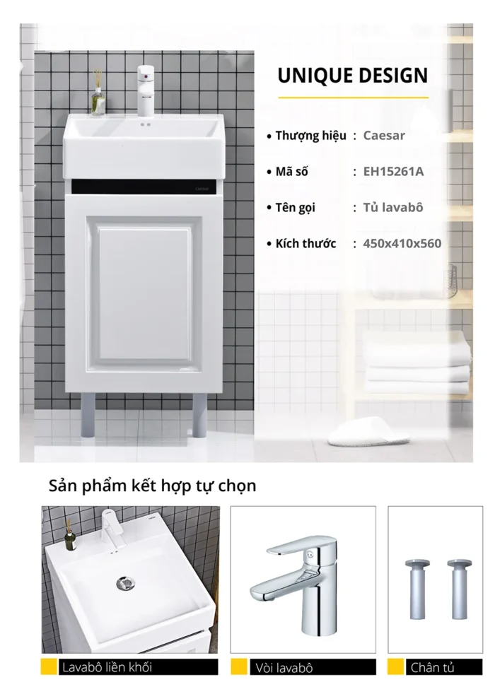 Tủ lavabo CAESAR LF5261 EH15261AV - Ảnh 7