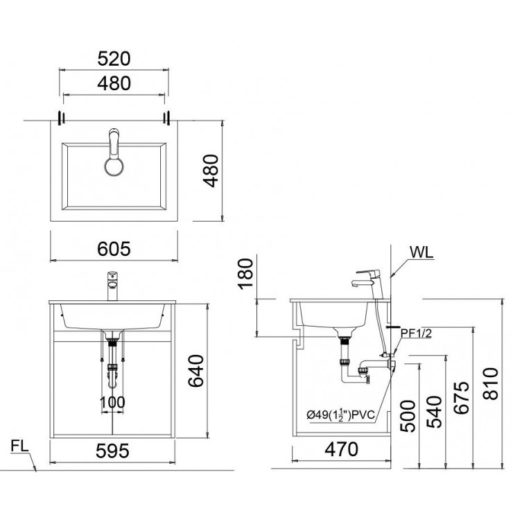 CAESAR LF5017 EH05017APV - Tủ lavabo 1 CAESAR LF5017 EH05017APV - Tủ lavabo