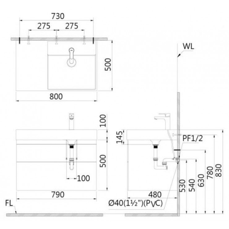 CAESAR LF5384 EH05384DW - Tủ lavabo
