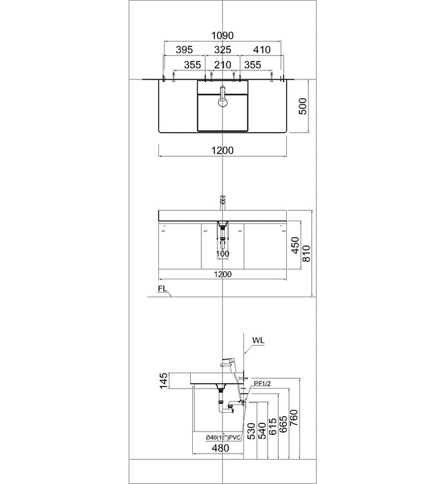 CAESAR LF5388 EH05388AV - Tủ lavabo