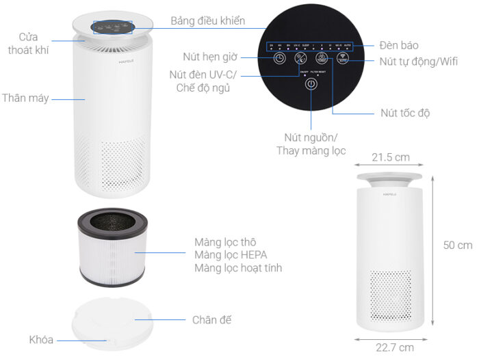 Máy lọc không khí HAFELE CF-8126S 537.82.720 wifi - Ảnh 3