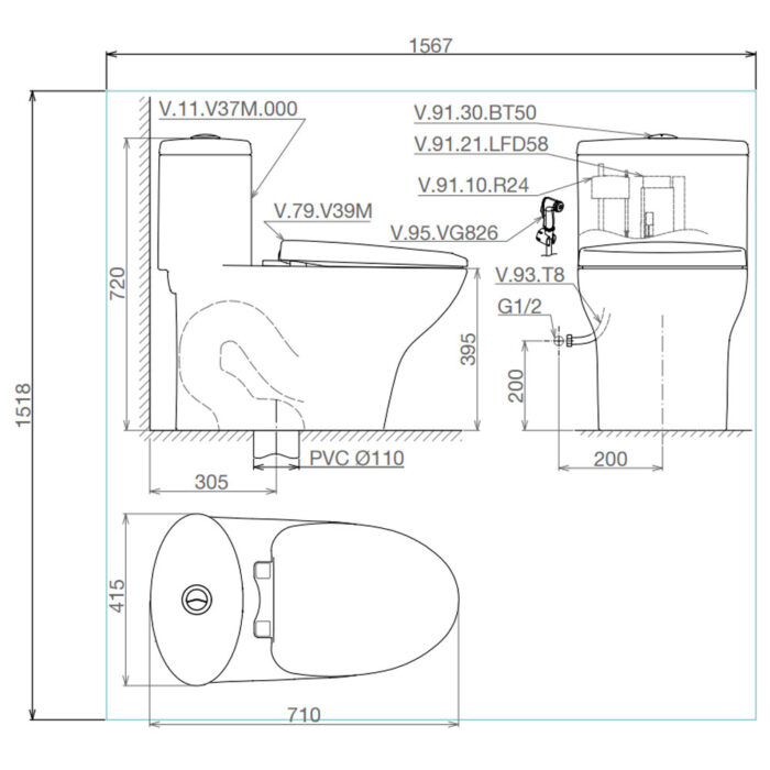 Bản-vẽ-kĩ-thuật-Bồn-cầu-1-khối-VIGLACERA-V37M-V37S-nắp-êm
