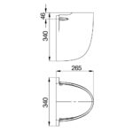 Bản vẽ kĩ thuật Chân chậu lavabo VIGLACERA V39 lửng