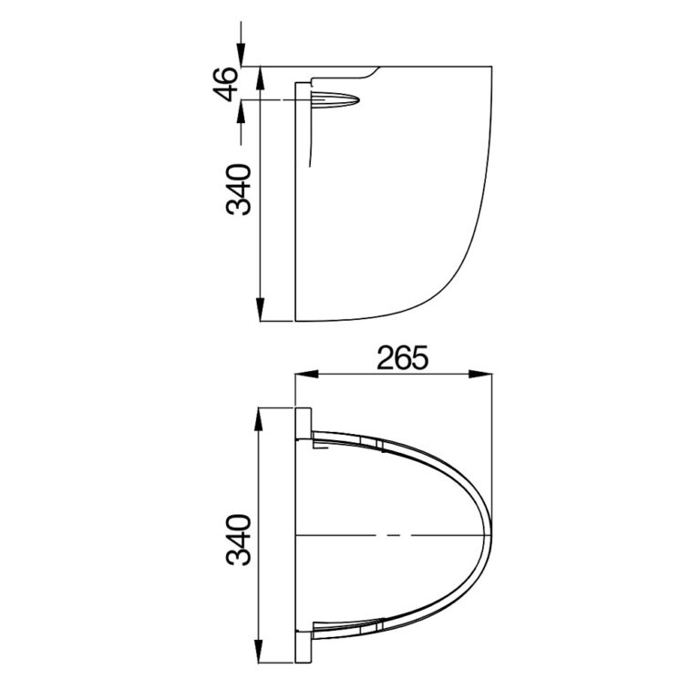 Bản vẽ kĩ thuật Chân chậu lavabo VIGLACERA V39 lửng