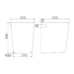 Bản vẽ kĩ thuật Chân chậu lavabo VIGLACERA V50 lửng