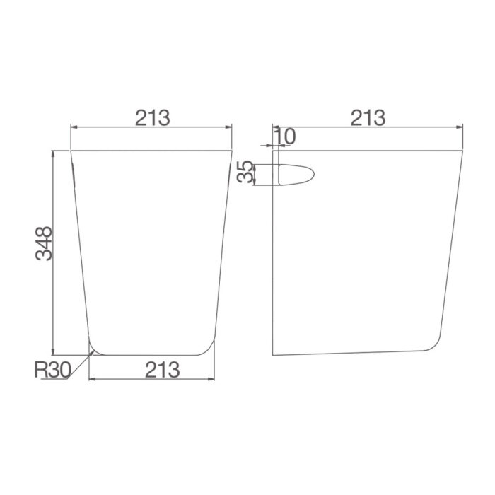 Bản vẽ kĩ thuật Chân chậu lavabo VIGLACERA V50 lửng