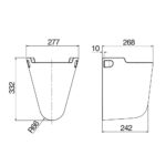 Bản vẽ kĩ thuật Chân chậu lavabo VIGLACERA VI5 (BS503) lửng