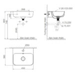 Bản-vẽ-kĩ-thuật-chậu-lavabo-VIGLACERA-V23-kèm-chân-lửng-treo-tường