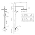 Bản vẽ kỹ thuật Vòi sen cây VIGLACERA VG594 nước lạnh